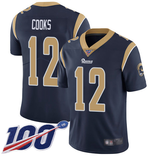 Los Angeles Rams Limited Navy Blue Men Brandin Cooks Home Jersey NFL Football 12 100th Season Vapor Untouchable